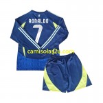 Camisolas de futebol Al Nassr Cristiano Ronaldo 7 Criança Equipamento Alternativa 2024/25 Manga Comprida